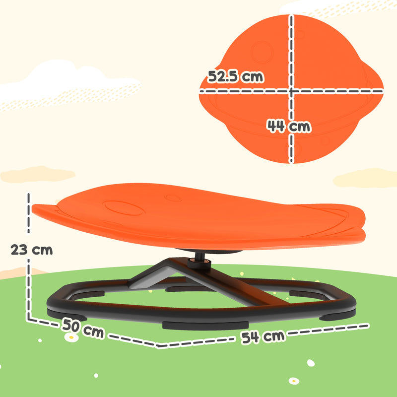 Kids Planet Shaped Swivel Sensory Chair for Balance and Coordination Training Orange AOSOM