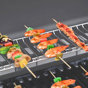 7 Burner Gas BBQ Grill with Side Shelves Grey by Outsunny