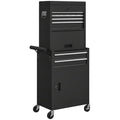 Three Tier Steel Tool Chest with Locking Drawers for Garage or Workshop Use Black