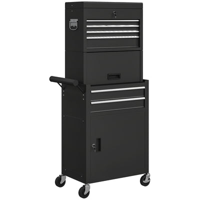 Three Tier Steel Tool Chest with Locking Drawers for Garage or Workshop Use Black