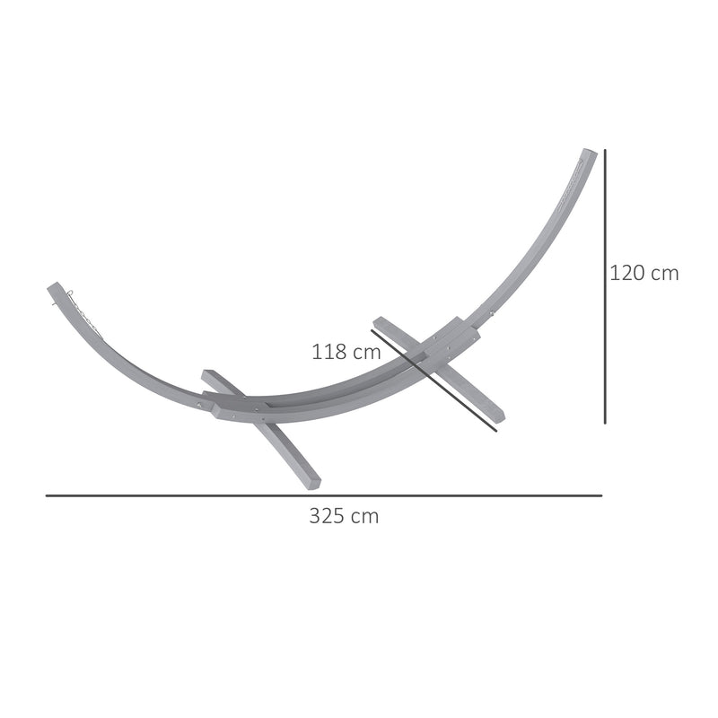 Grey 3.25m Wooden Hammock Stand Universal Fit for Garden Camping and Picnics by Outsunny