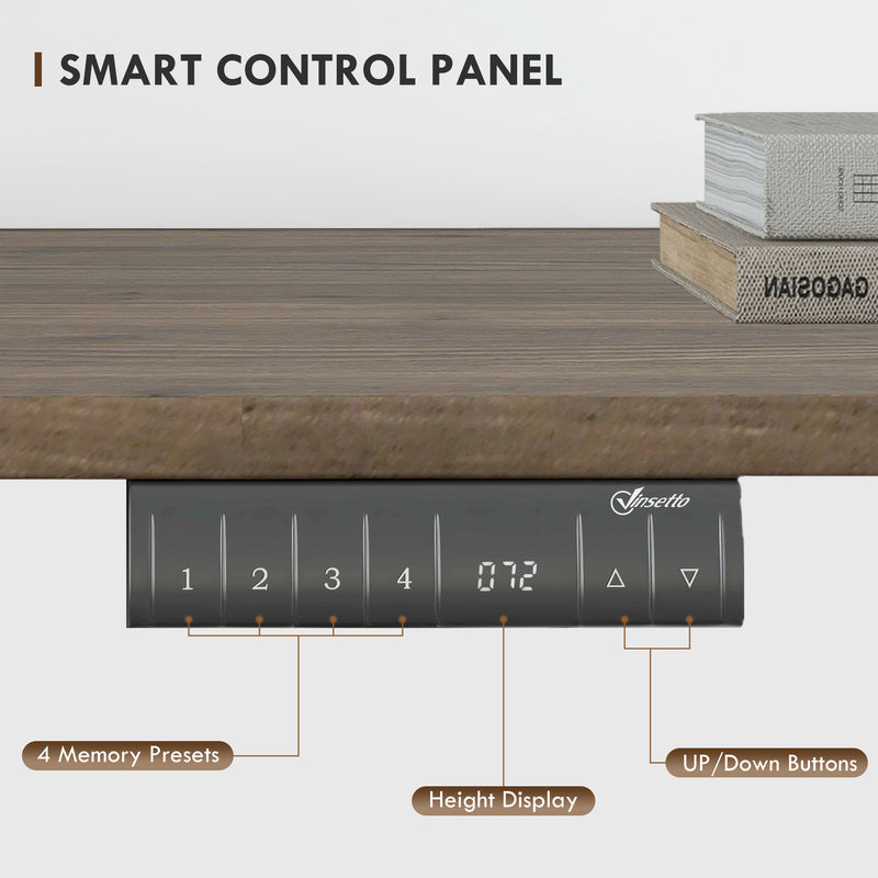 140x70cm Electric Standing Desk Adjustable Height 72-116cm With LED Display For Home Office