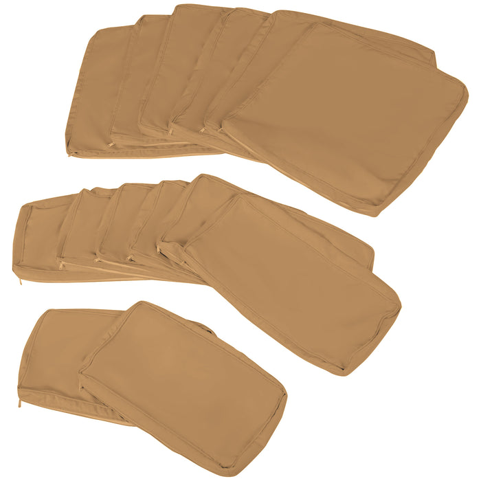 14 Piece Outdoor Cushion Set Beige Weather Resistant by Outsunny