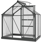 Large Walk In Polycarbonate Greenhouse With Sliding Door For Garden Plant Growth Grey