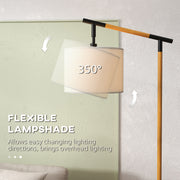 Metal Floor Lamp with Rotating Shade and LED Bulb for Living Room or Bedroom, Brown