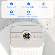 White 12L Dehumidifier with Touch Panel and LED Display for Home Use by HOMCOM