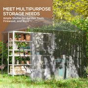 Grey 2 x 2m Garden Storage Tent Waterproof Fabric Shelter by Outsunny