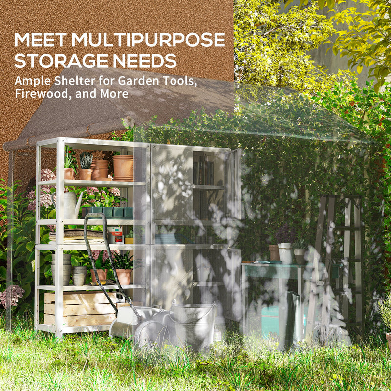 Grey 2 x 2m Garden Storage Tent Waterproof Fabric Shelter by Outsunny