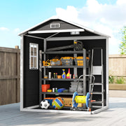 Garden Shed with Lockable Door for Secure Tool Storage and Weather Protection Black Outsunny