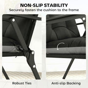 Garden Chair Cushion Set of 4 for Outdoor Comfort Water-Repellent and UV Resistant Black Outsunny