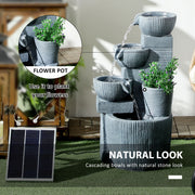 Solar Powered Outdoor Water Fountain Dark Grey by Outsunny