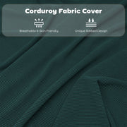 Set of Four Folding Corduroy Dining Chairs Ideal for Small Spaces and Extra Seating Blue