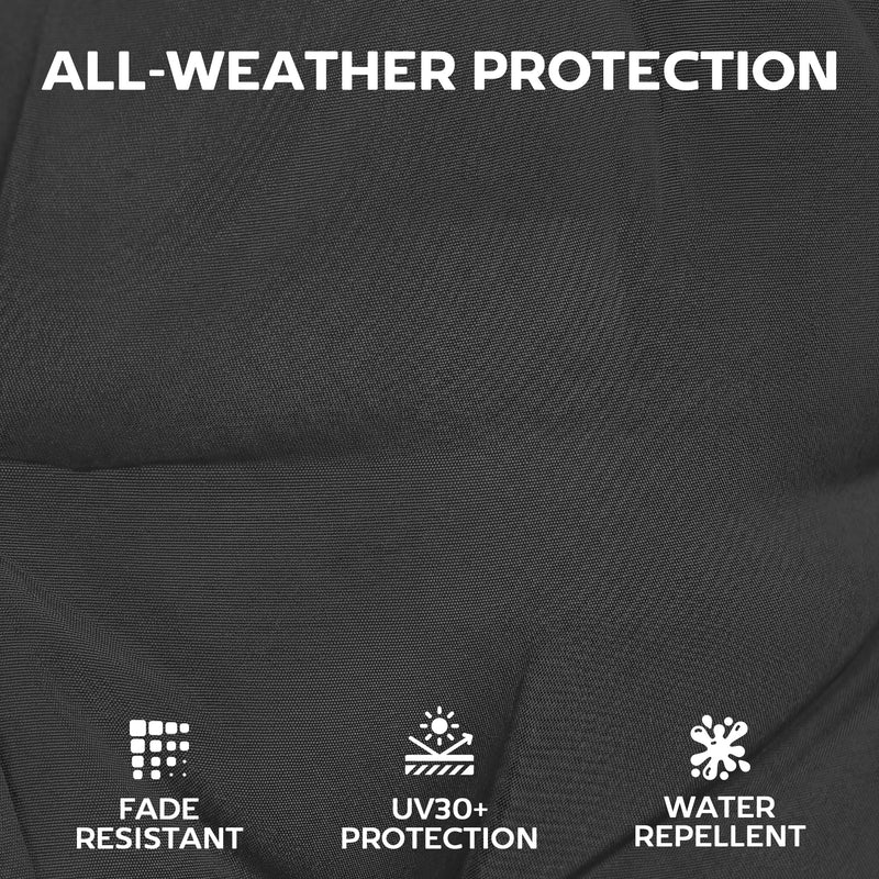 Garden Chair Cushion Set of 4 for Outdoor Comfort Water-Repellent and UV Resistant Black Outsunny