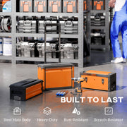 3 in 1 Stackable Rolling Tool Box Orange With Wheels For Easy Garage Organisation