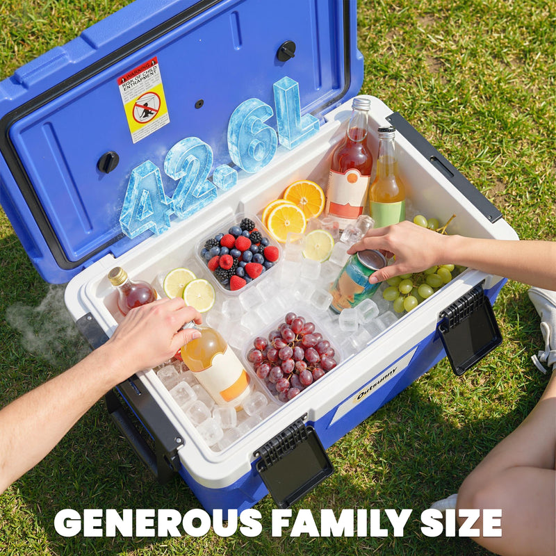 Cooler Box for Camping Keeps Food and Drinks Cold Up to 3 Days 42L Dark Blue Outsunny