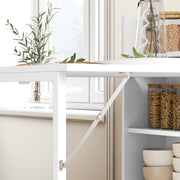 Folding Dining Table with Shelves for Small Spaces Seats 3 White Homcom
