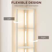 Modern Oak Corner Floor Lamp with Dimmable Warm White LED for Living Room or Bedroom