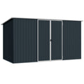 Large Metal Garden Storage Shed with Lockable Doors for Tools and Equipment Grey