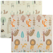 Foldable Reversible Baby Play Mat Waterproof and Soft for Crawling and Tummy Time Animal Print AOSOM