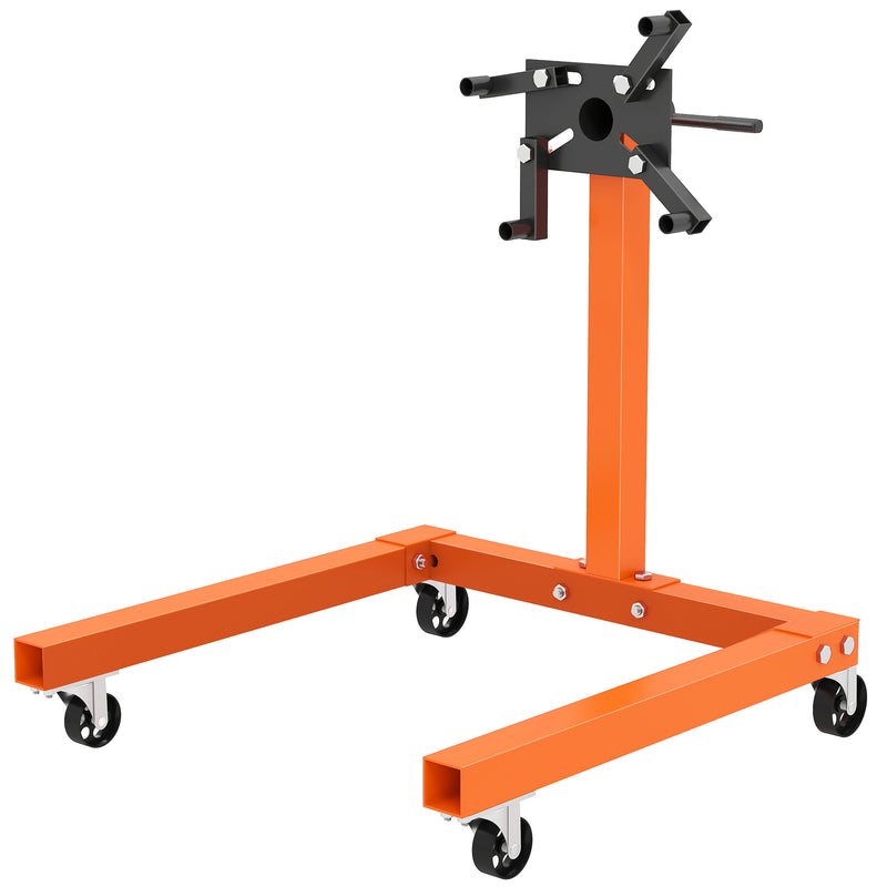 Engine Stand with 360° Rotating Head for Safe Home Garage Repairs Orange Black AOSOM