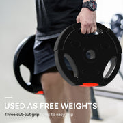 30kg Weight Plates Set With Two 10kg and Two 5kg Cast Iron Discs For Home Gym Black AOSOM