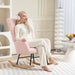 Pink Teddy Fleece Rocking Chair Soft and Comfortable Accent Seat by HOMCOM