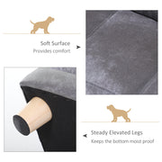 Elevated Dog Sofa Bed with Soft Cushion and Anti Slip Legs for Small Pets Grey