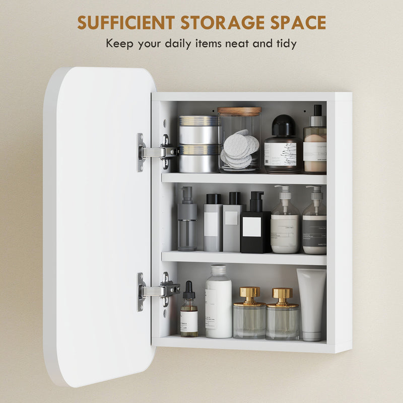 Bathroom Wall Cabinet with Mirror and Adjustable Shelves for Organised Storage White