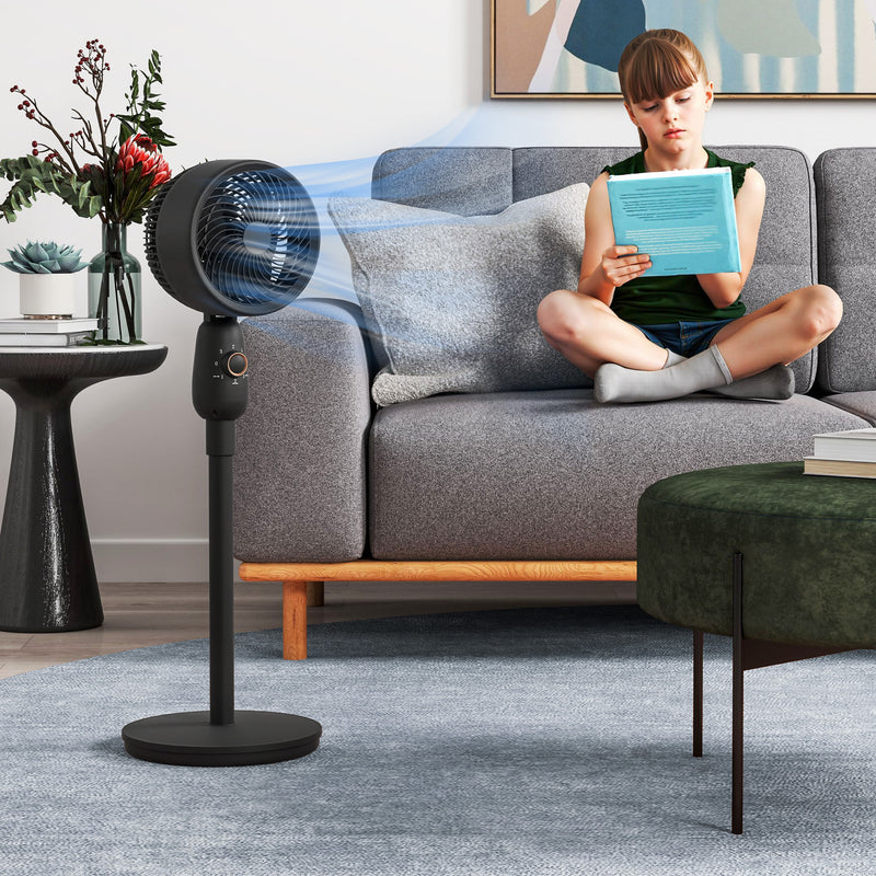 Powerful 12 Inch Pedestal Fan with 3 Speeds and Oscillating Function for Home and Office by HOMCOM