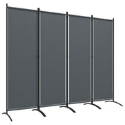 4 Panel Folding Garden Privacy Screen 1.7m Freestanding Divider for Deck Pool Hot Tub Dark Grey by Outsunny Outsunny