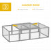 Grey 6ft Wooden Rabbit Hutch with Wire Mesh Openable Roof and Outdoor Play Space by PawHut