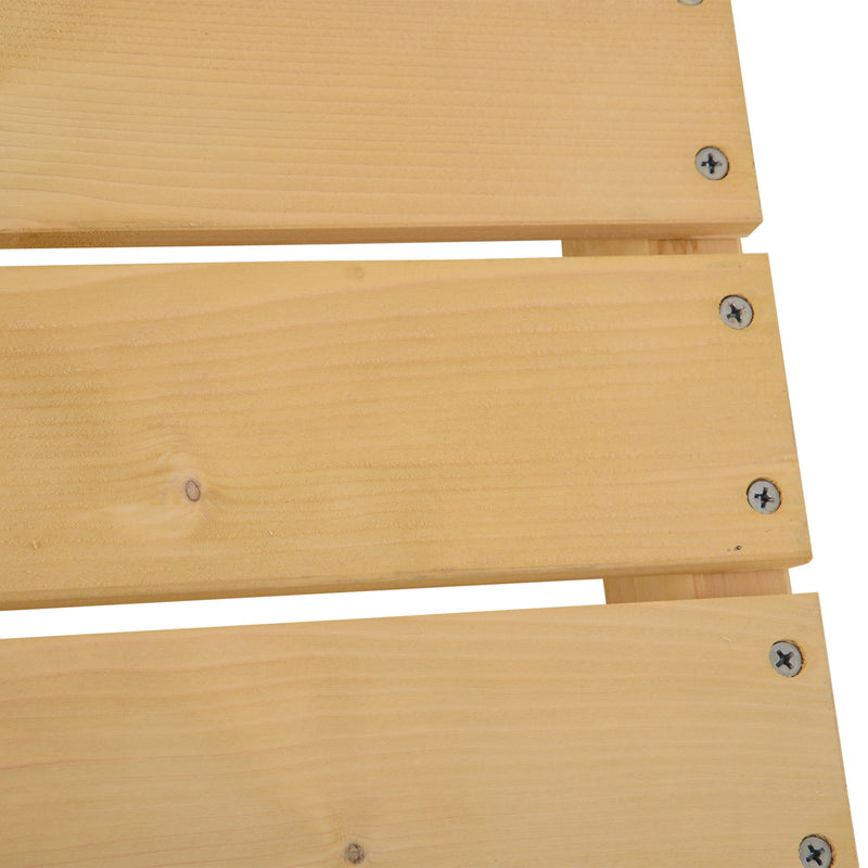 2 Seater Wooden Garden Bench Set for Patio or Indoor Use with Sturdy Fir Wood Frame, Natural