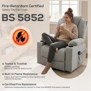 Riser Recliner Chair with Power Lift Massage and Heat for Easy Standing Light Grey AOSOM