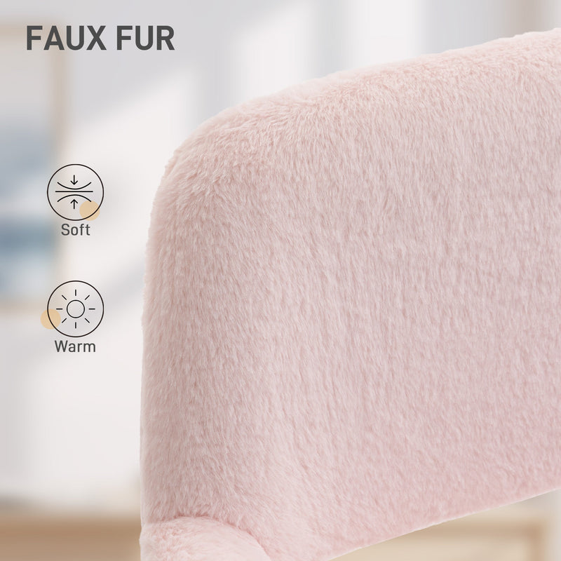 Office Chair with Soft Faux Fur and Adjustable Height for Comfortable Home Working