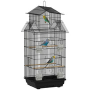 Metal Bird Cage with Swing Perch Food Tray and Handle for Finches and Canaries by PawHut