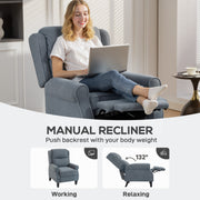 Recliner Armchair with Extended Leg Rest for Relaxing Comfort at Home, Grey
