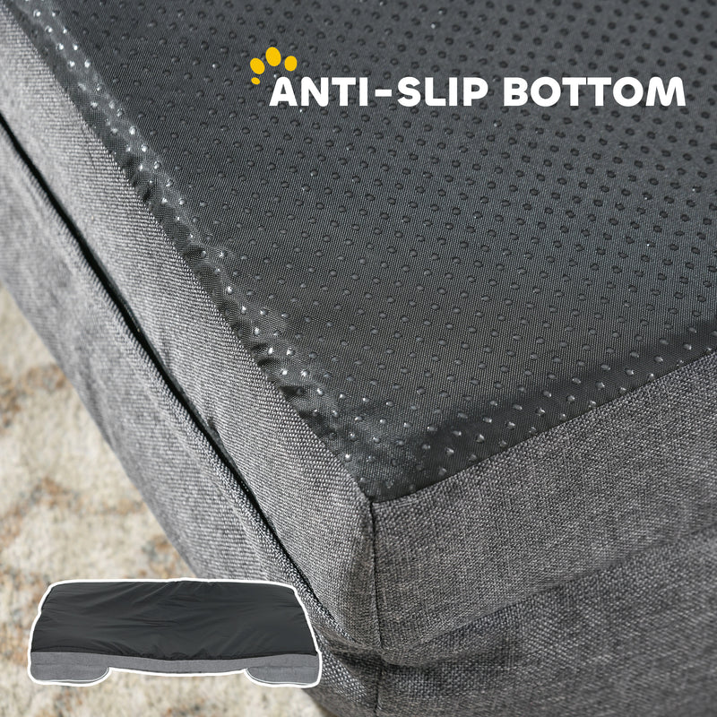 Elevated Dog Sofa Bed With Removable Washable Cover For All Breeds Grey AOSOM