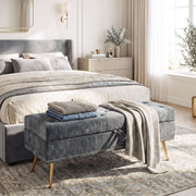 Ottoman storage bench - Grey