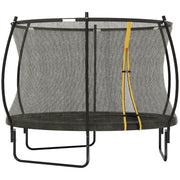 8ft Outdoor Trampoline with Enclosure Net and Spring Cover Black by SPORTNOW AOSOM
