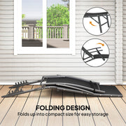 Set of 2 Black Folding Sun Loungers with Adjustable Recline and Pillows for Garden and Patio by Outsunny