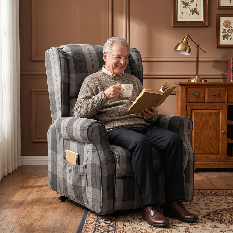 Electric Riser Recliner Chair With Massage and Power Lift for Easy Standing Grey
