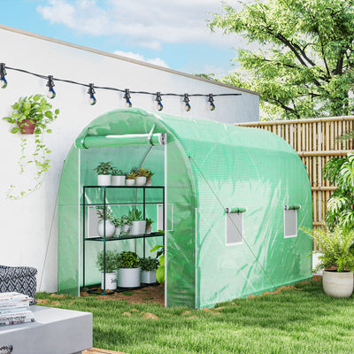 Large Walk In Tunnel Greenhouse 300 x 195cm, Green by Outsunny