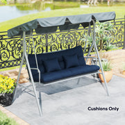 Outdoor Chair Cushion and Pillow Set for Extra Garden Seating Comfort Dark Blue AOSOM