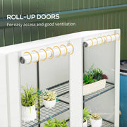 Three Tier Mini Greenhouse White Compact Plant Growhouse for Outdoors by Outsunny