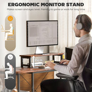 Rustic Brown L Shaped Corner Computer Desk with Adjustable Shelf and Storage by HOMCOM