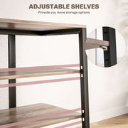 HiFi Stand with Four Open Storage Shelves Ideal for Media and Equipment Organisation Grey