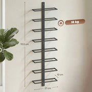 Wall Mounted Wine Rack for 8 Bottles Space Saving Steel Storage Black AOSOM