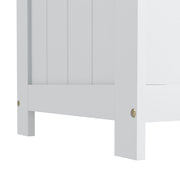 Wooden Toy Storage Chest With Safety Hinges and Cut Out Handles For Living Room, White