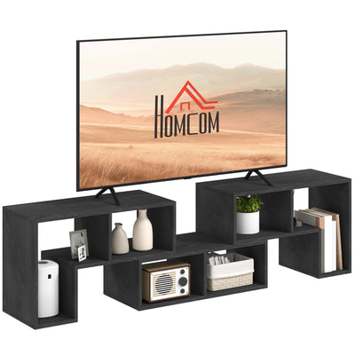 Black Extendable TV Stand for TVs up to 75 Inches with Storage Shelves by HOMCOM