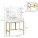 White LED Light Dressing Table with Stool Modern Makeup Vanity by HOMCOM